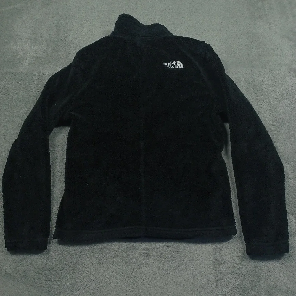 North Face Jacket Girls Medium Black Fleece Full‎ Zip Outdoor Logo Casual Pocket